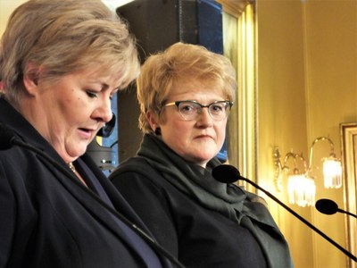 Erna Solberg och Trine Skei Grande